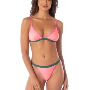 Maaji Strawberry Breeze Triangle Bikini Size Medium NWT